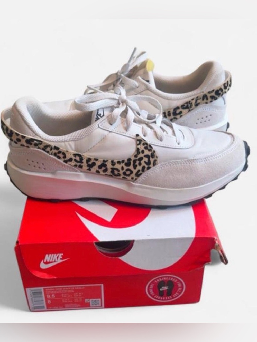 Nike Women’s Waffle Debut Sneakers with Leopard-Print